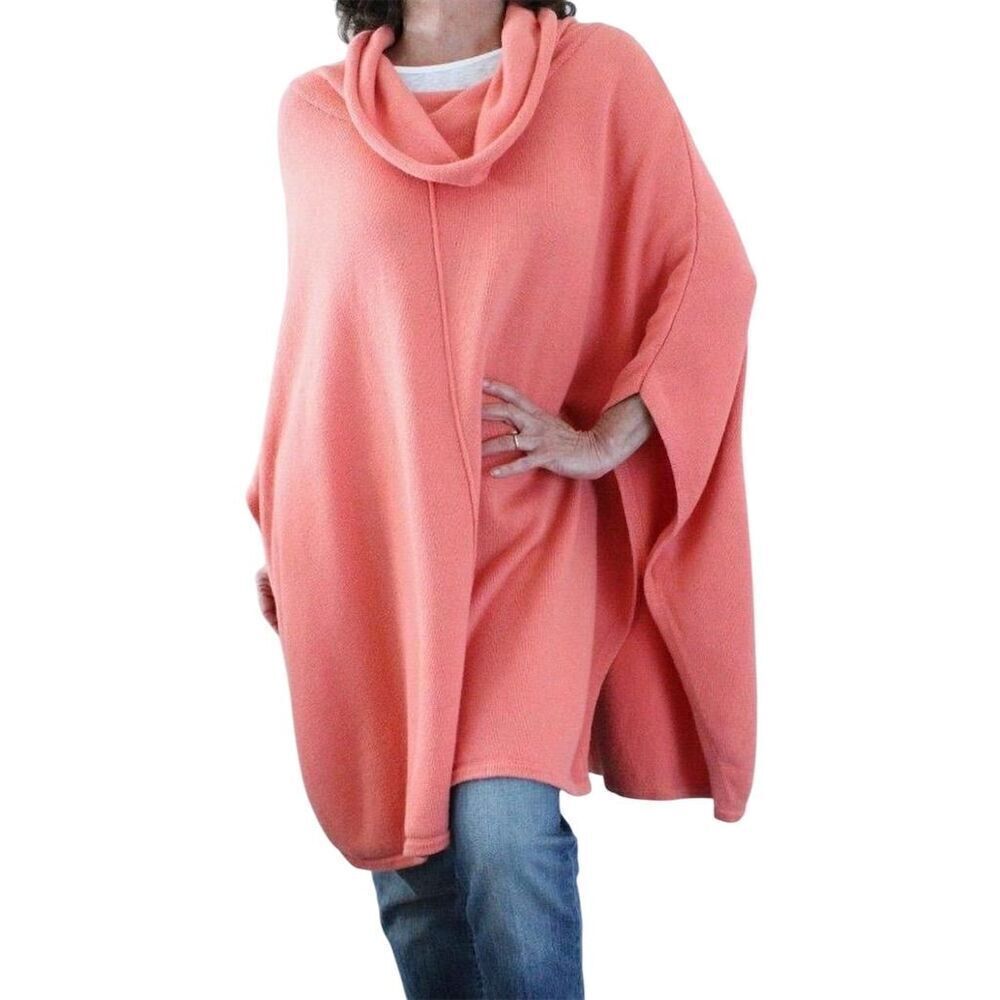 J. Jill Cowl Neck Cashmere Blend Poncho Sweater M/L Cape Fall Cottagecore